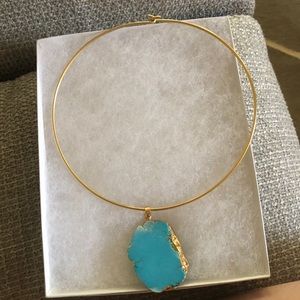 Turquoise and Gold Choker